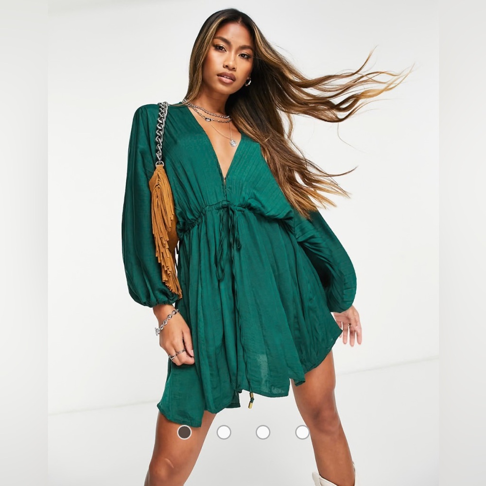 NWT Free People Arzel Mini Dress Size: Small Color: Palm Leaf Style OB1110998